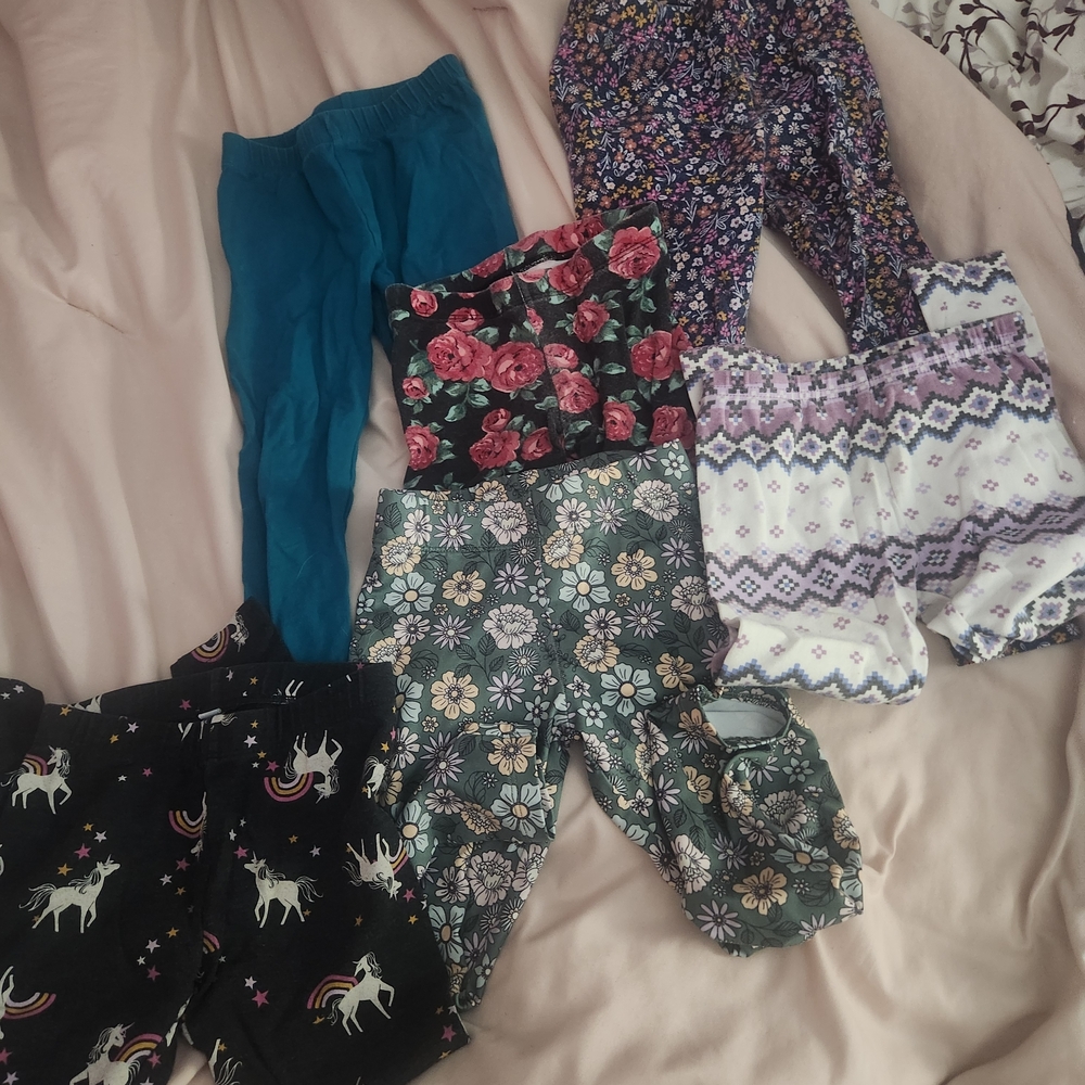 Floral and Patterned Kids Leggings Set